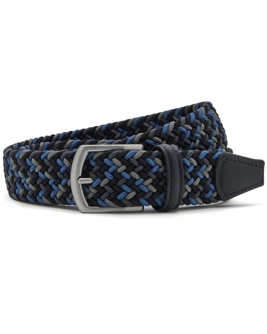 Tubular Woven Stretch Belt Blu