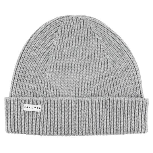 Ribbed Merino Beanie Grey