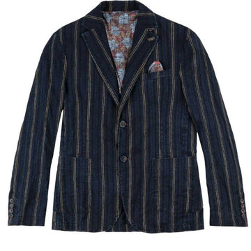 LUE OCHRA STRUIPES DENIMLOOK L