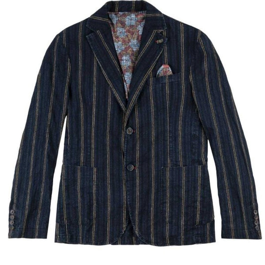 LUE OCHRA STRUIPES DENIMLOOK L