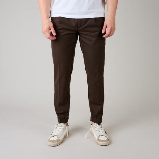 BROWN Chine Woollook Pleated