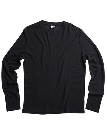 Black Soft Cotton Waffle Knit T-shirt