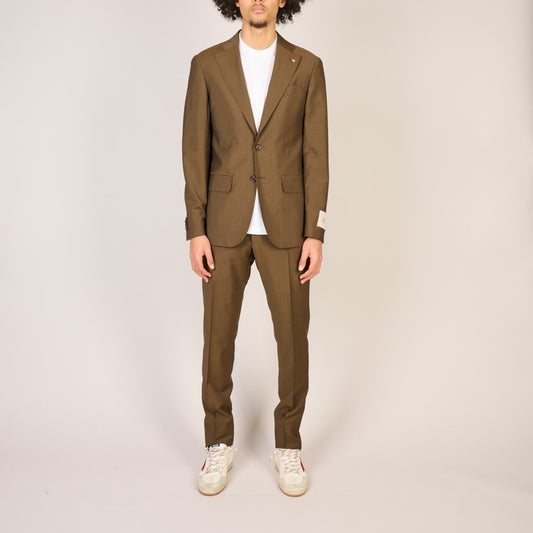 Slim Fit Wool Suit Brown