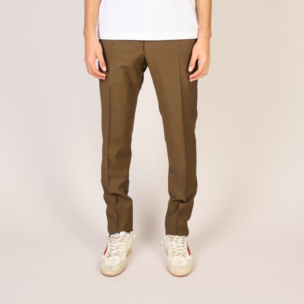 Slim Fit Wool Suit Brown