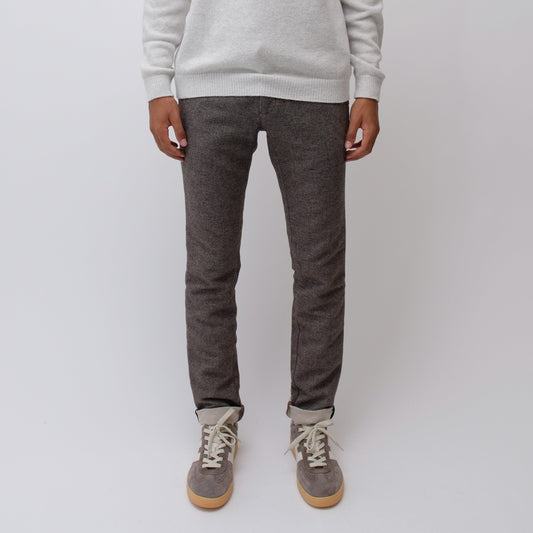 Bruin ecru visgraatwollook jog