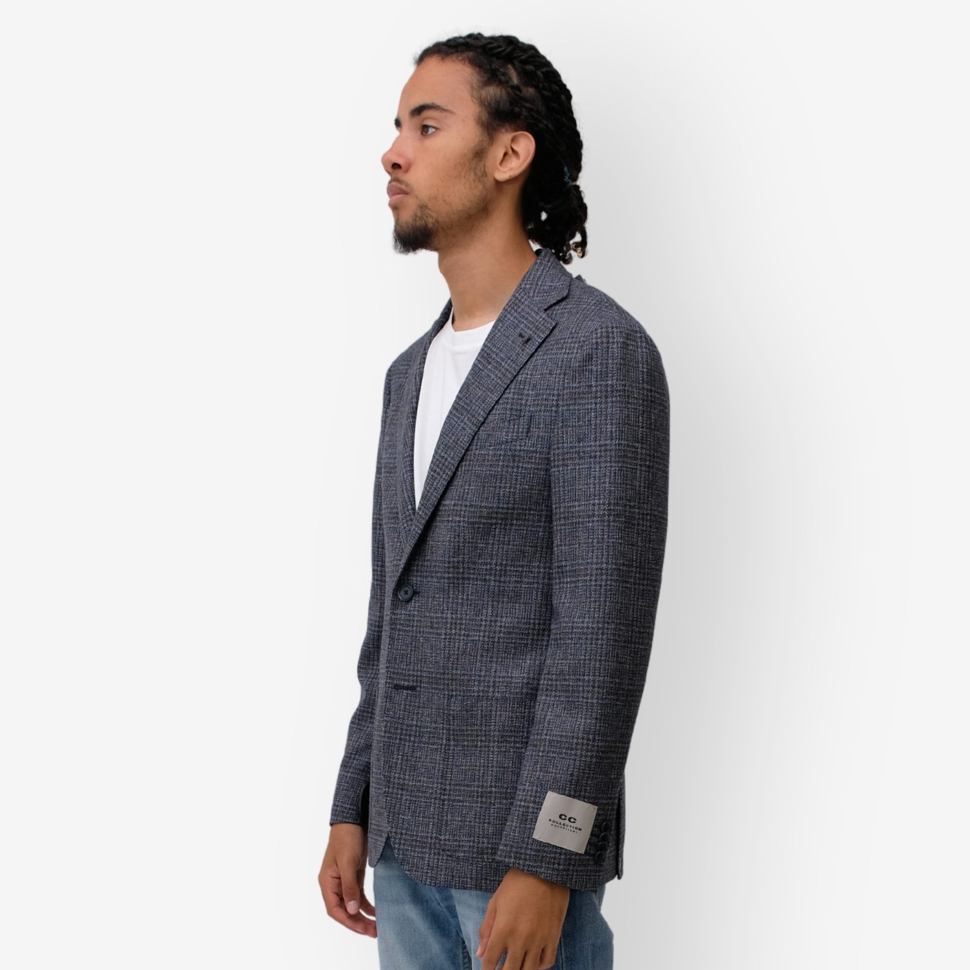 Slim Fit Checkered Wool Vest