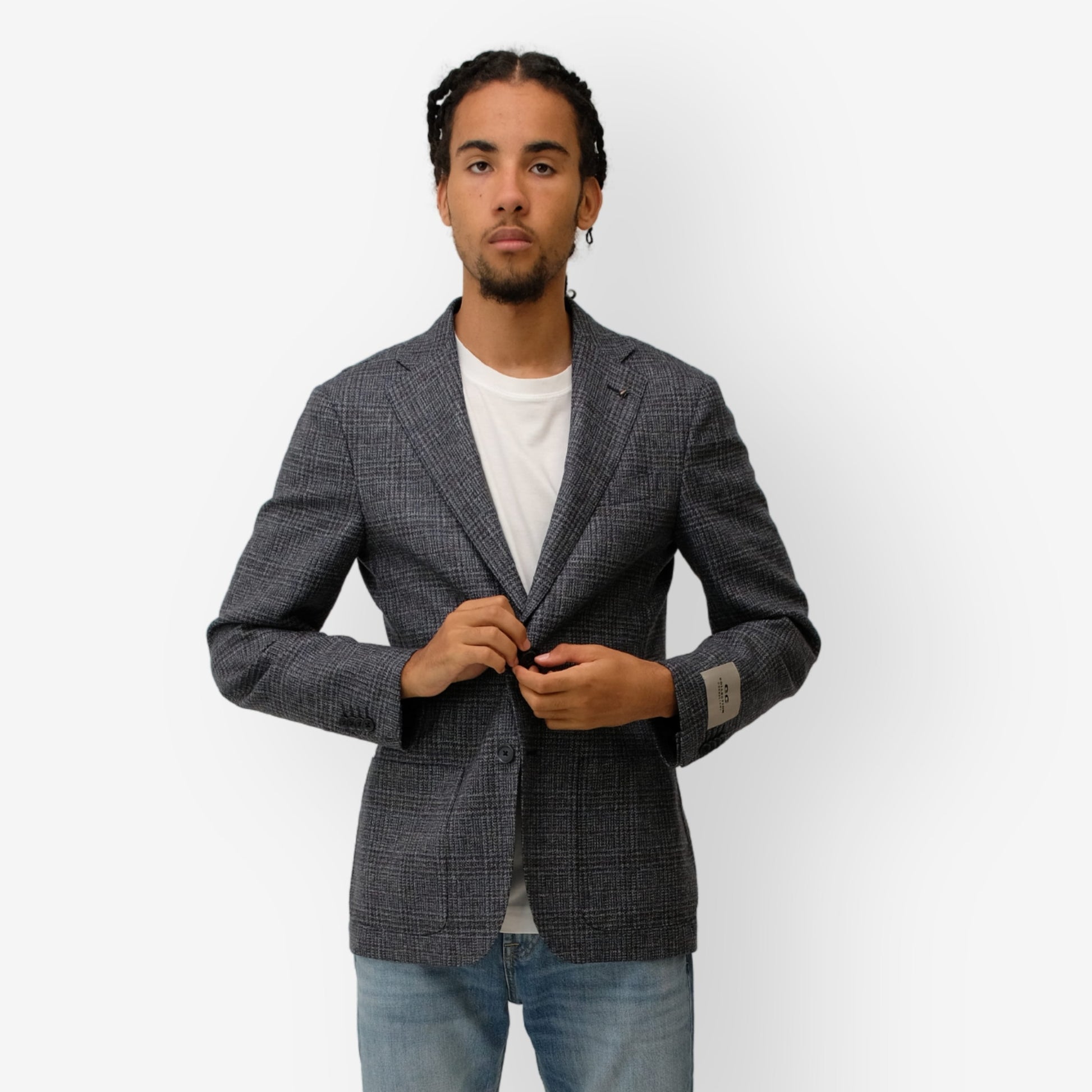 Slim Fit Checkered Wool Vest