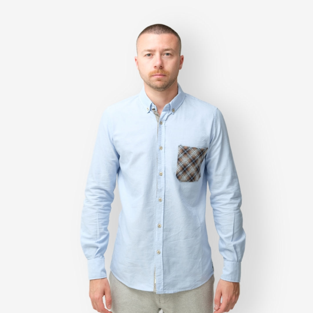 Camicia botton down Celeste