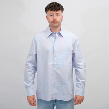 Penzo Stripe Cotton Shirt Blue