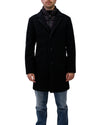 Checkered Wool Jacket Navy Blue