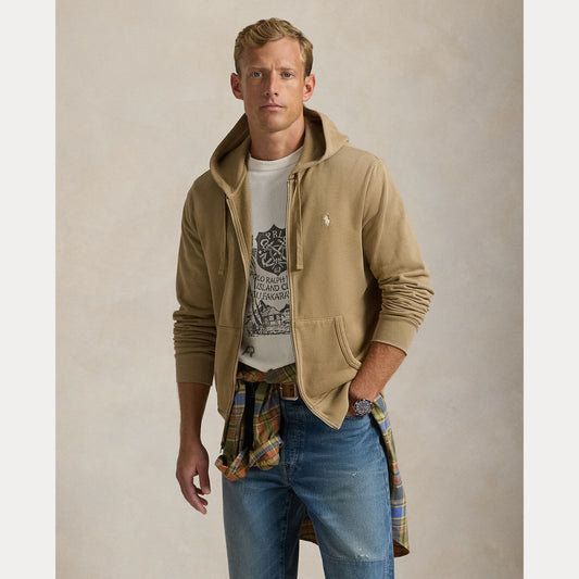 Loopback Fleece Full Zip Hoodie Desert Khaki