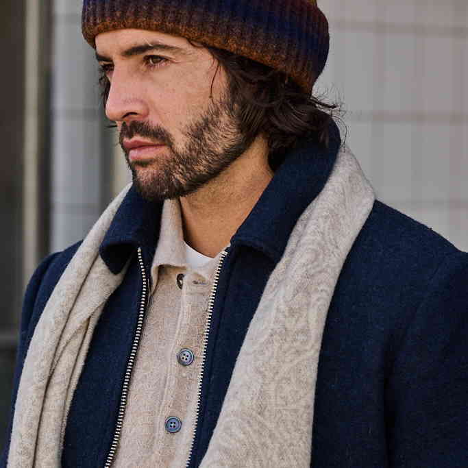 Scarf Two ecru print