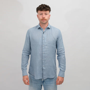 Linen Regular Fit Shirt Grey B
