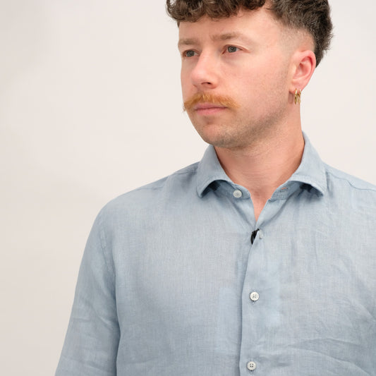 Linen Regular Fit Shirt Grey B