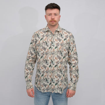 Linen Regular Fit Shirt Beige