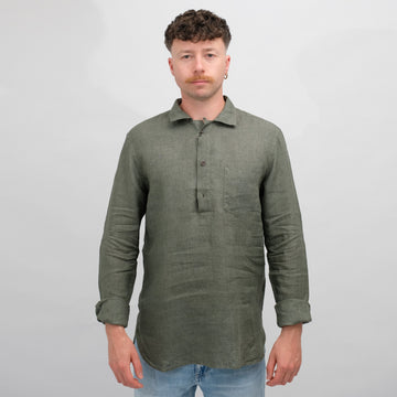 Linen Polo Shirt Khaki
