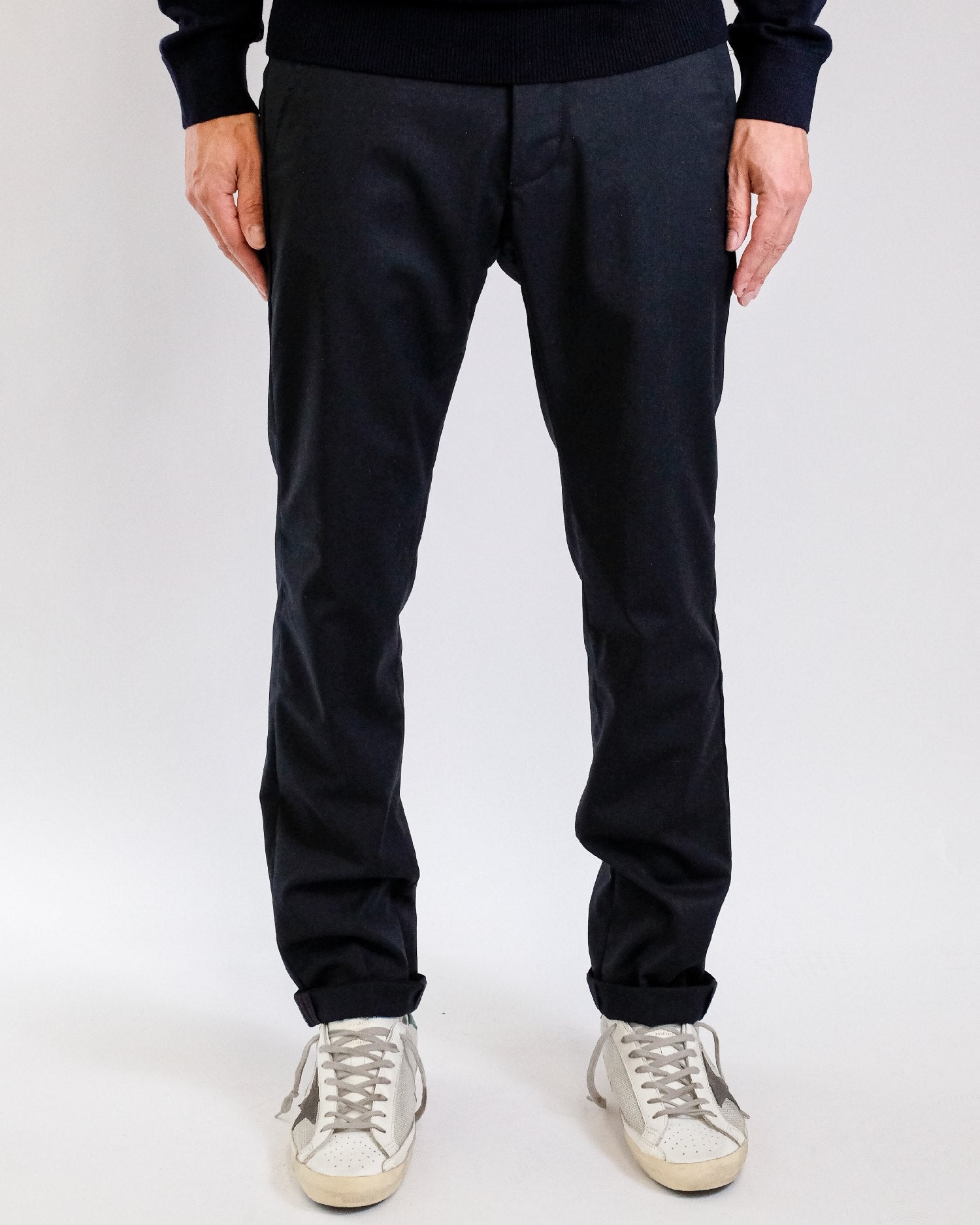 Navy Torino Wool Blend Trouser