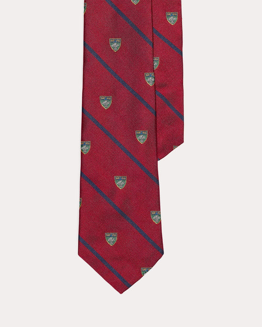 Red Silk Striped Club Tie