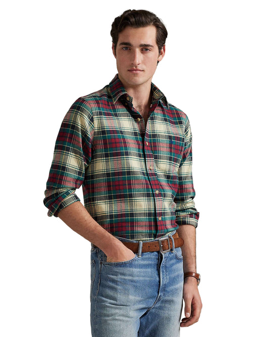 Cream Red Multi Sport Shirt