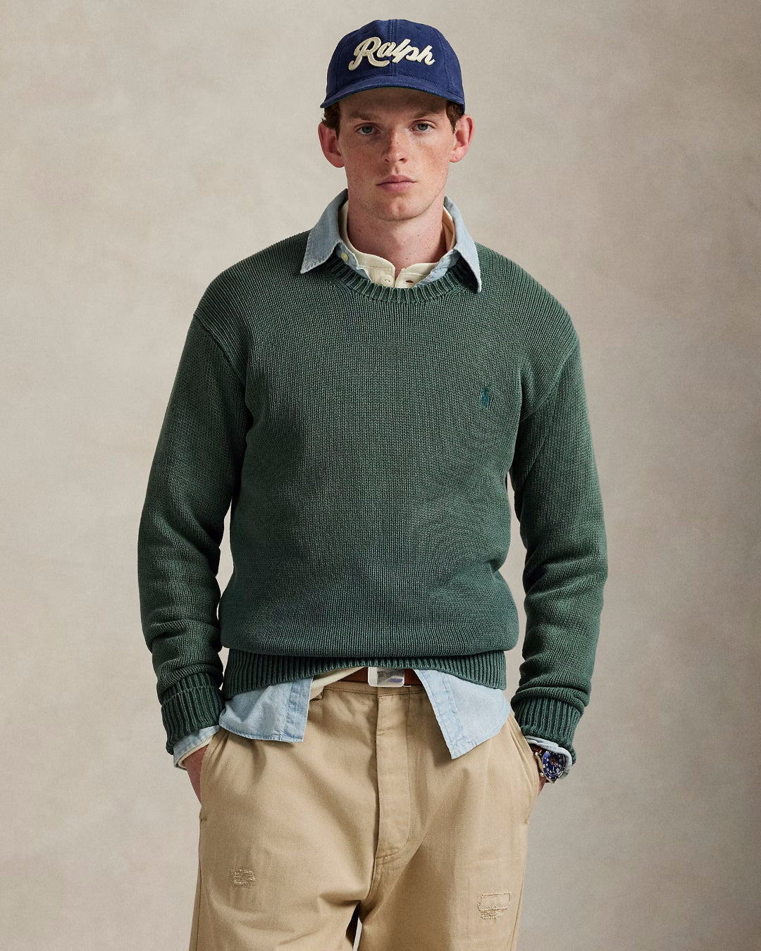 Frond Green Cotton Pullover