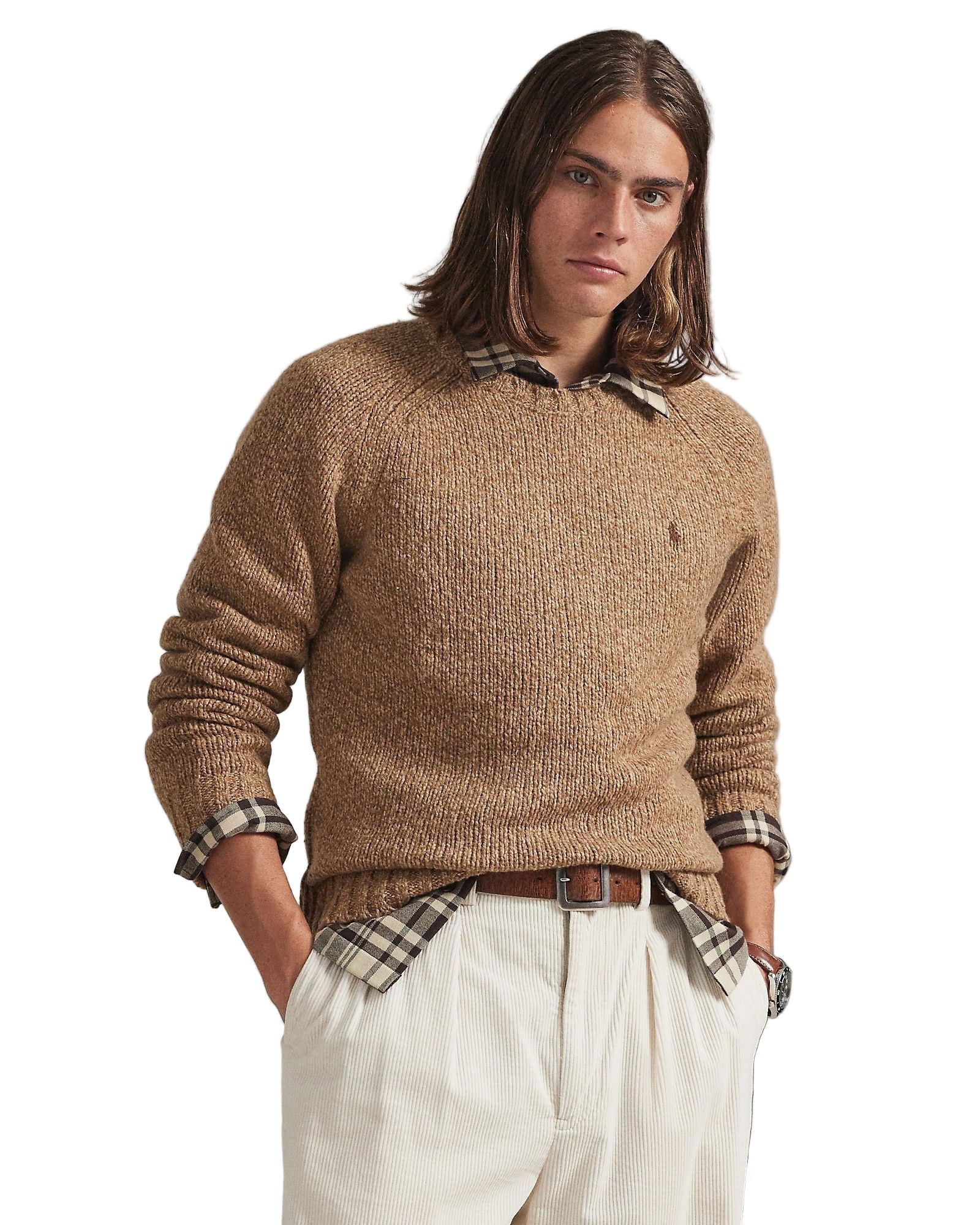 Camel Marl Wool Pullover