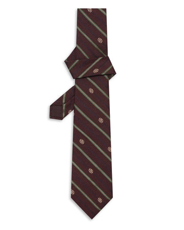 Wine Red Striped Monogramme Ti