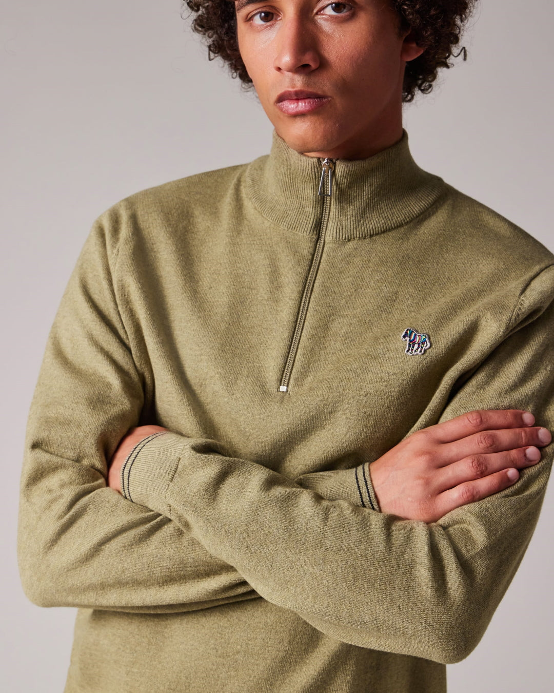 Beige Zebra Badge Wool