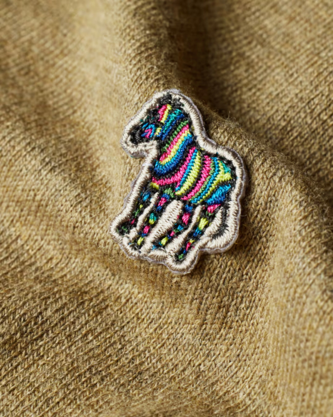 Beige Zebra Badge Wool
