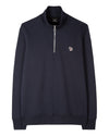 Navy Sweater Zip Zebra Badge