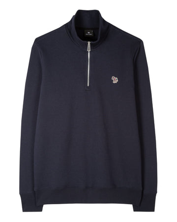 Navy Sweater Zip Zebra Badge