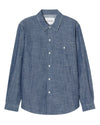 Washed cotton chambray Ink Blu