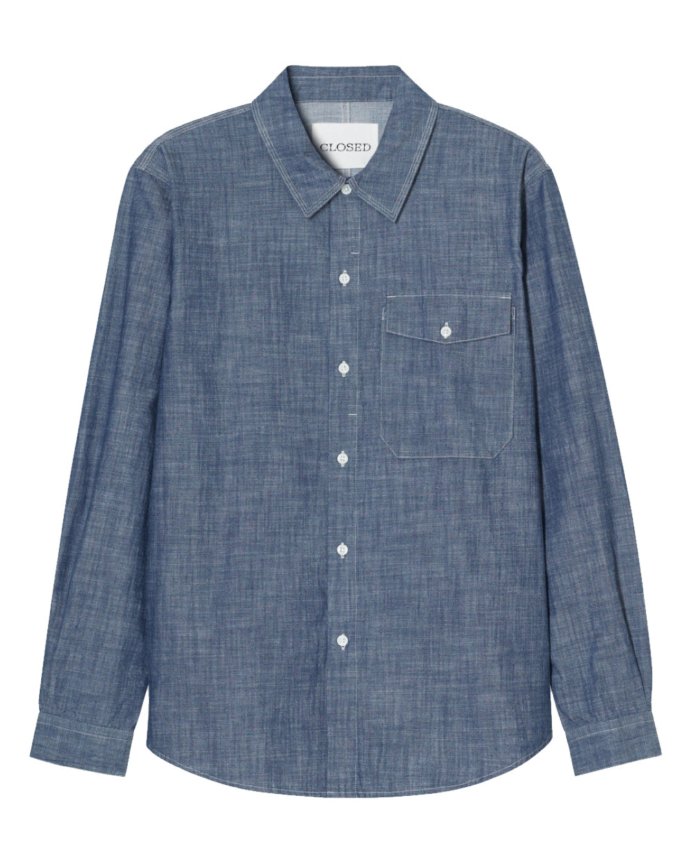 Washed cotton chambray Ink Blu
