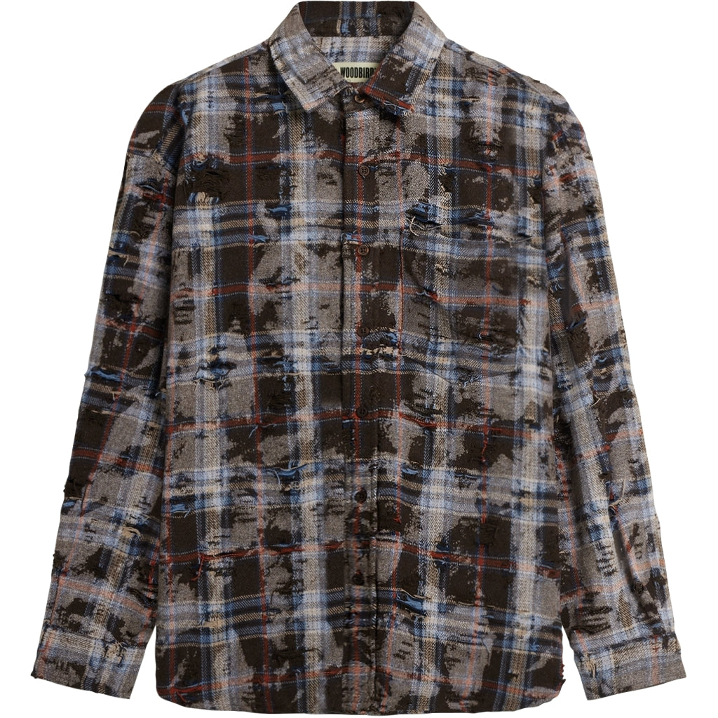 WBJong Ripped Shirt Brown Chec