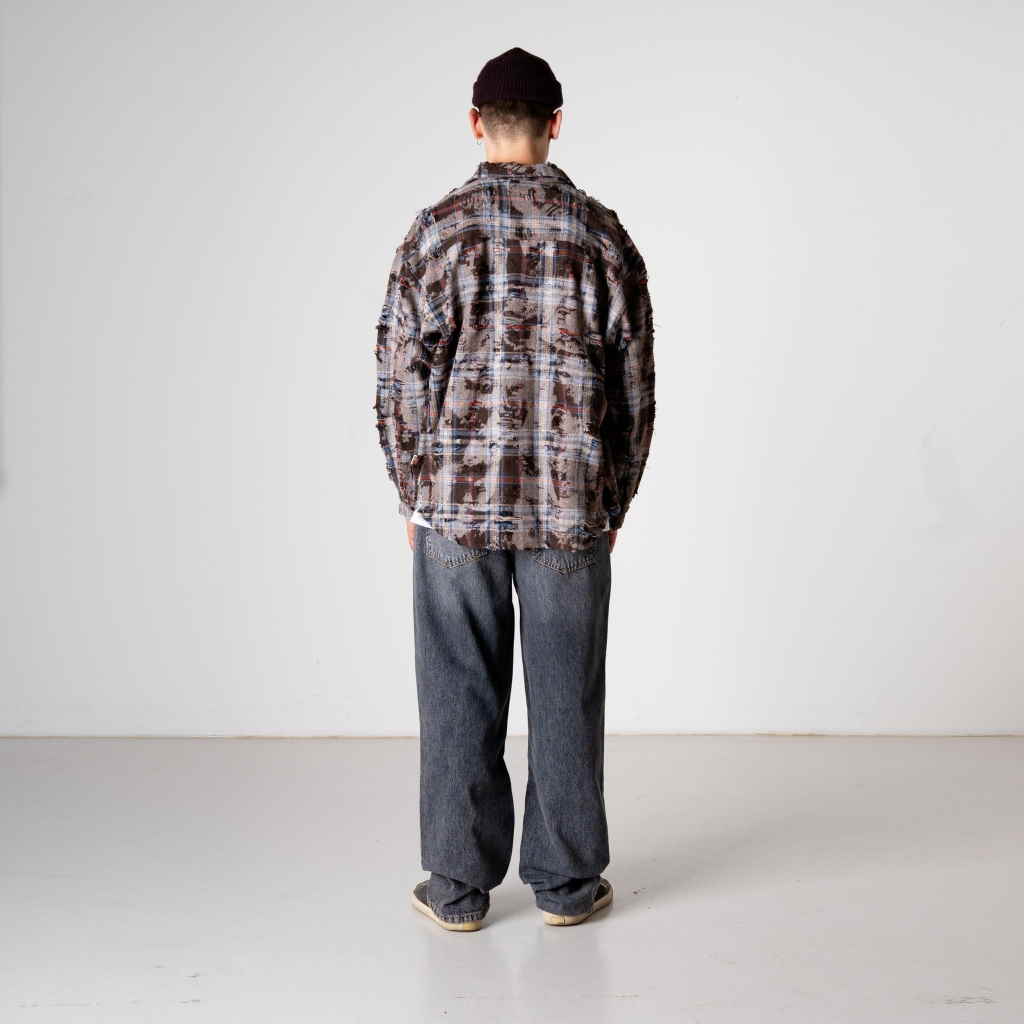 WBJong Ripped Shirt Brown Check