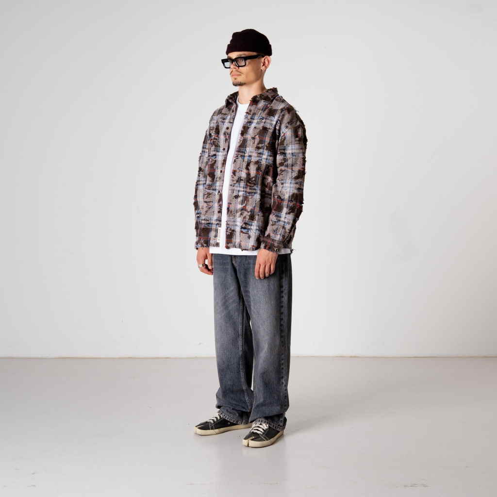 WBJong Ripped Shirt Brown Check