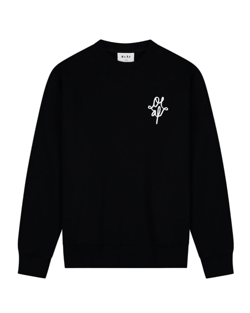 Black Crewneck Monogram Graphi