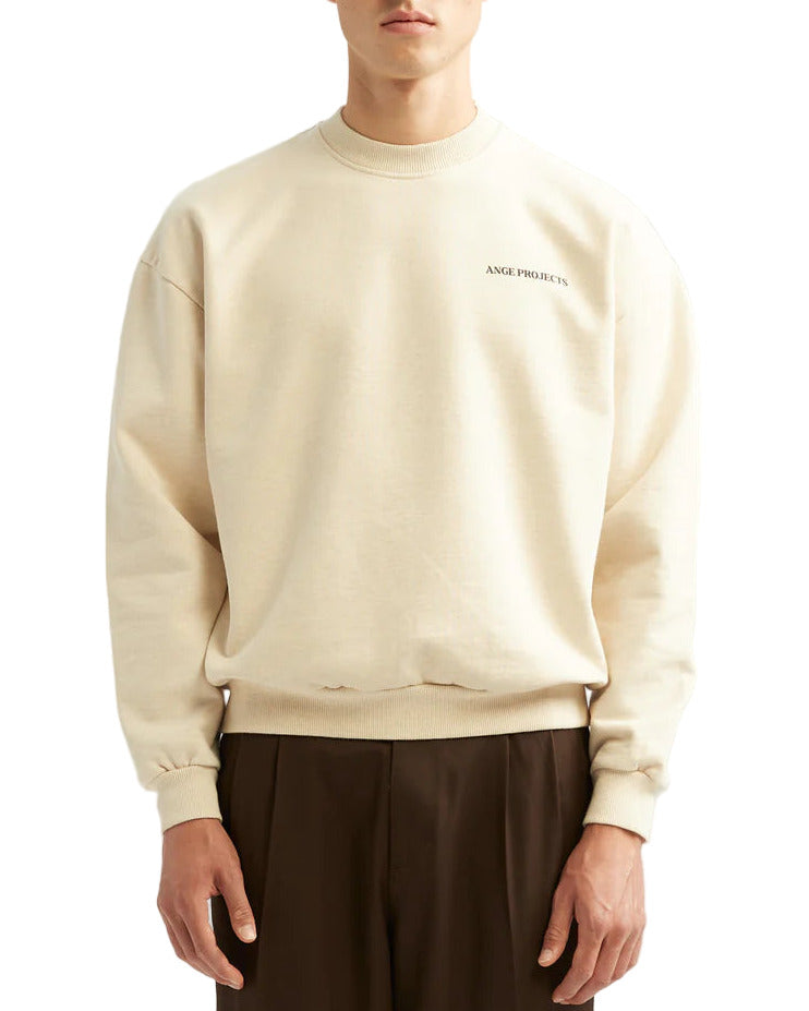 Oatmeal Winedrive Cotton Relaxed Fit Sweater