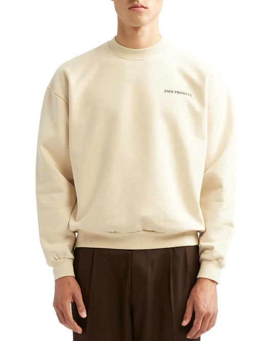 Oatmeal Winedrive Cotton Relaxed Fit Sweater