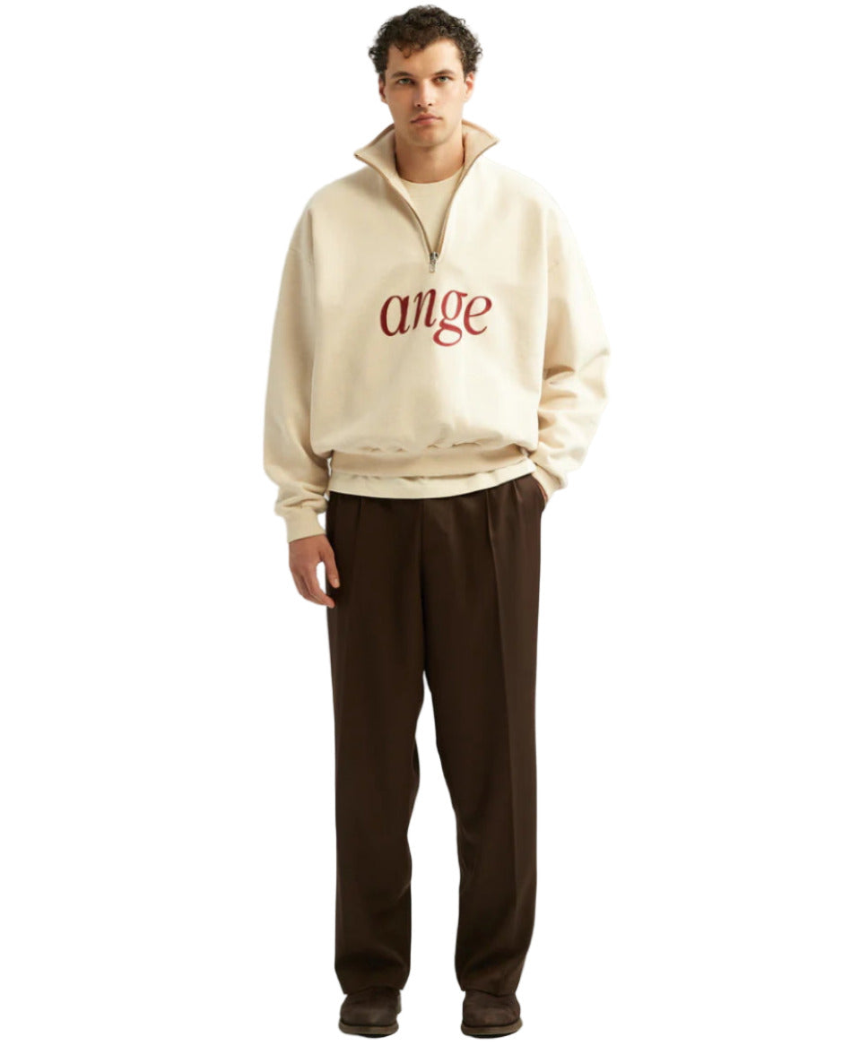 Oatmeal Cotton Zipped  Relaxed