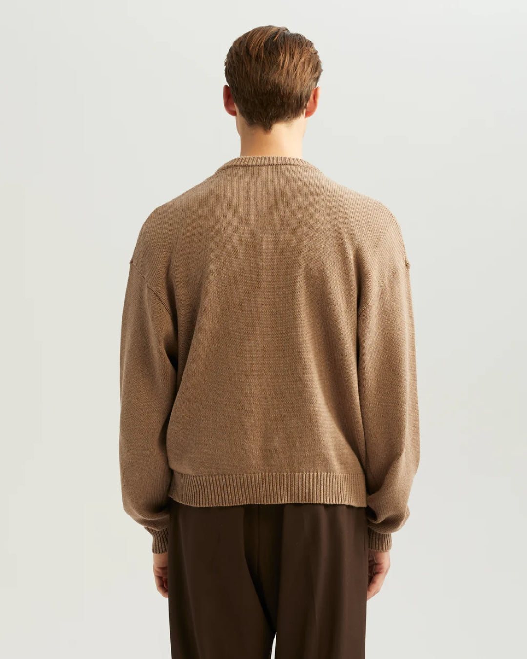 Brown Rope Wool Blend Embroide