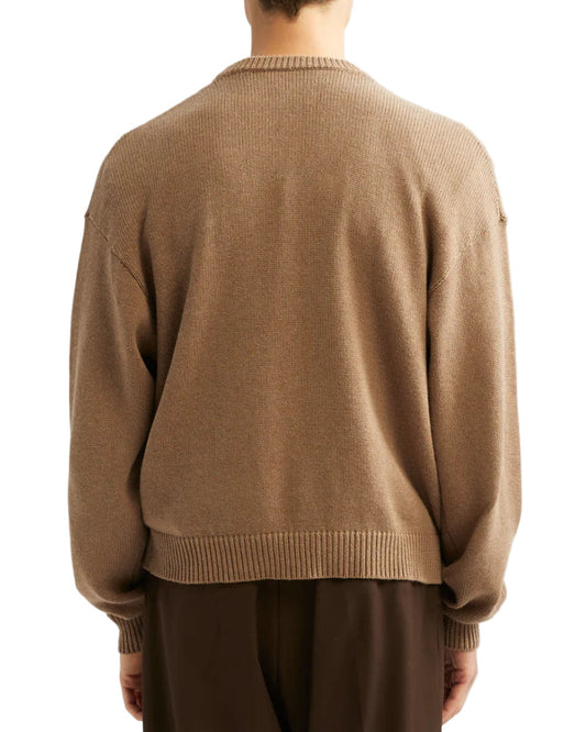 Brown Rope Wool Blend Embroide