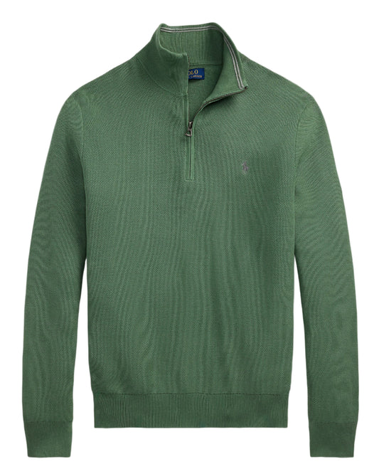 Mesh Knit Cotton Quarter Zip P