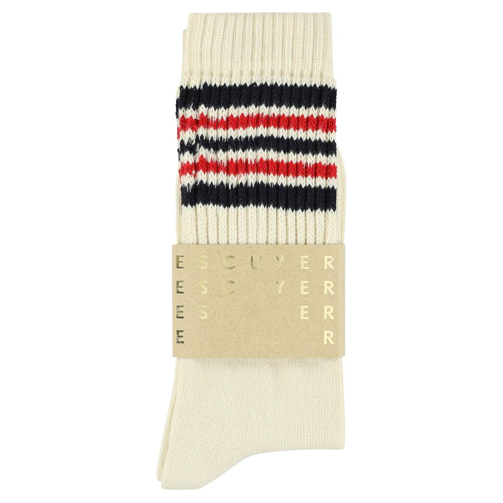 5 Stripes Cotton Crew Socks Ec
