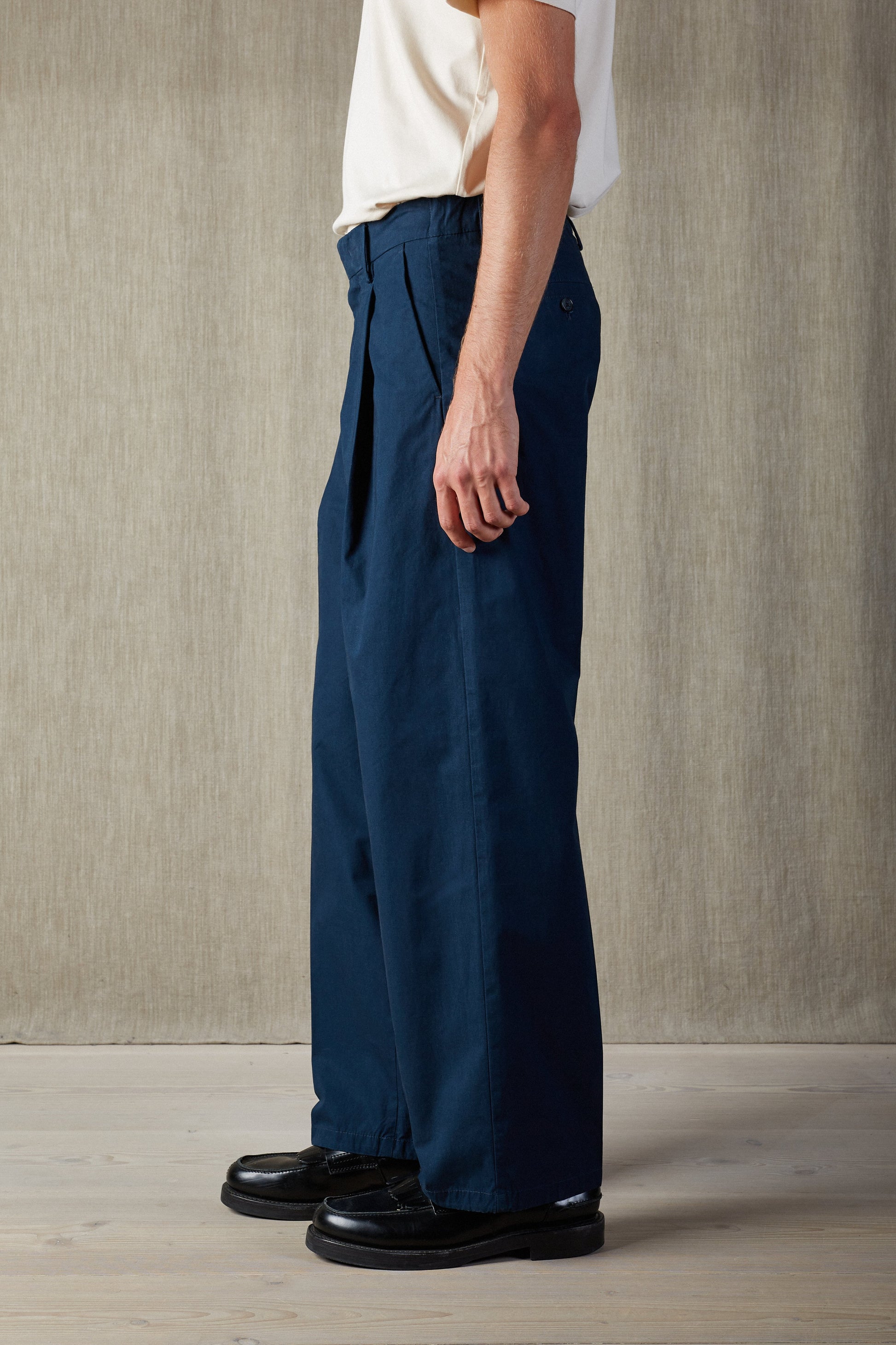 Kay Cotton Double Pleated Wide