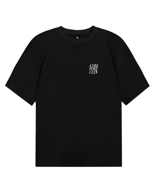 Black Majestic Cotton Slightly Oversized Logo T-shirt