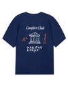 Medieval Blue Parthenon Cotton Slightly Oversized T-shirt