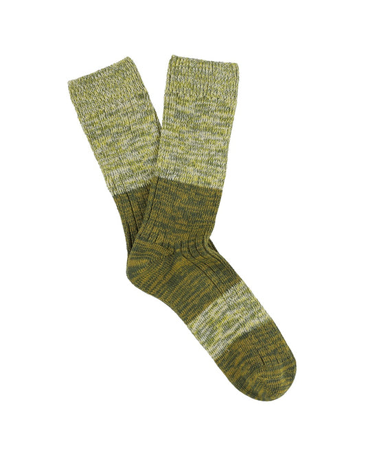 Melange Blend Block Socks Gree