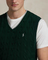 College Green Cable-Knit Cotton Sweater