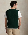 College Green Cable-Knit Cotton Sweater