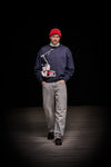 Navy Winedrive Cotton Knit Relaxed Fit Pullover